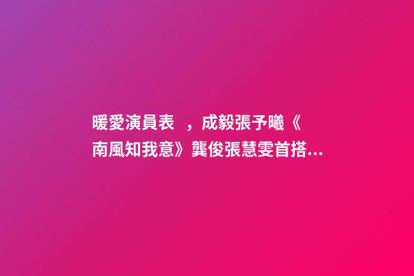 暖愛演員表，成毅張予曦《南風知我意》龔俊張慧雯首搭檔!這些cp你期待嗎-第1張-觀點-玄機派